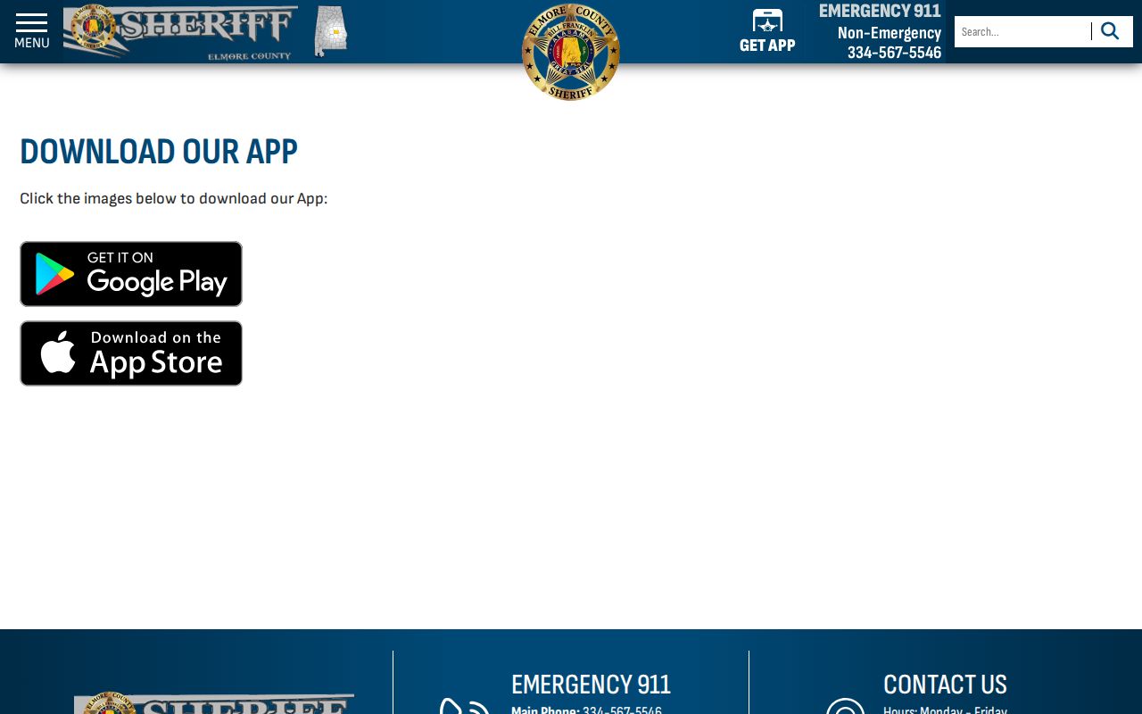 Elmore County Sheriff app and arrest information links